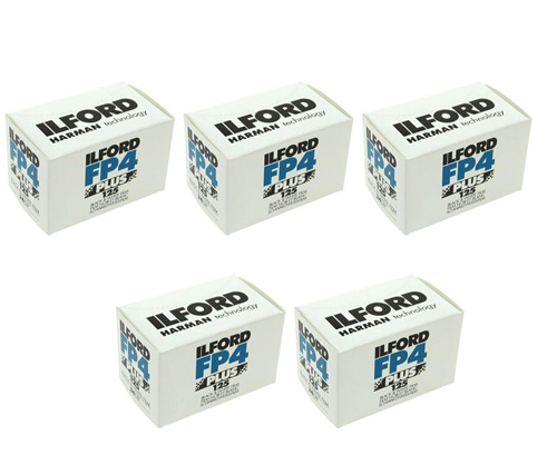 Ilford FP4 Plus 125 ISO 24 Exposure Black & White Film, 5 Rolls